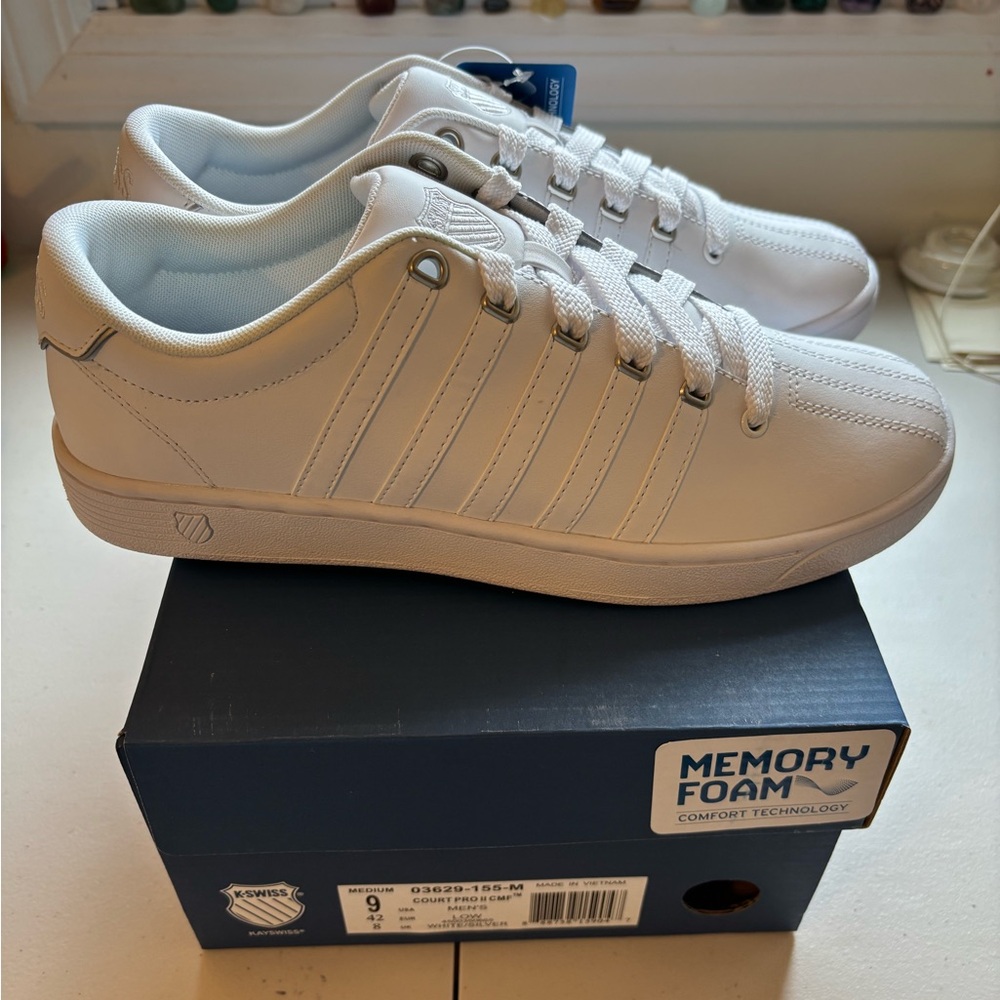 K-Swiss Court Pro II Men's White Low-Top Casual Sneakers